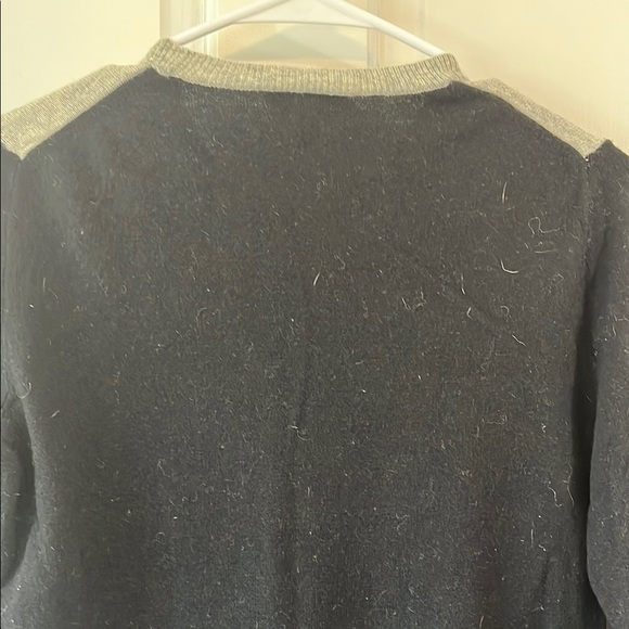 J. Crew Gray and Black Crew Neck Wool Blend Sweater with Bow Pattern - Size S - Picture 10 of 16